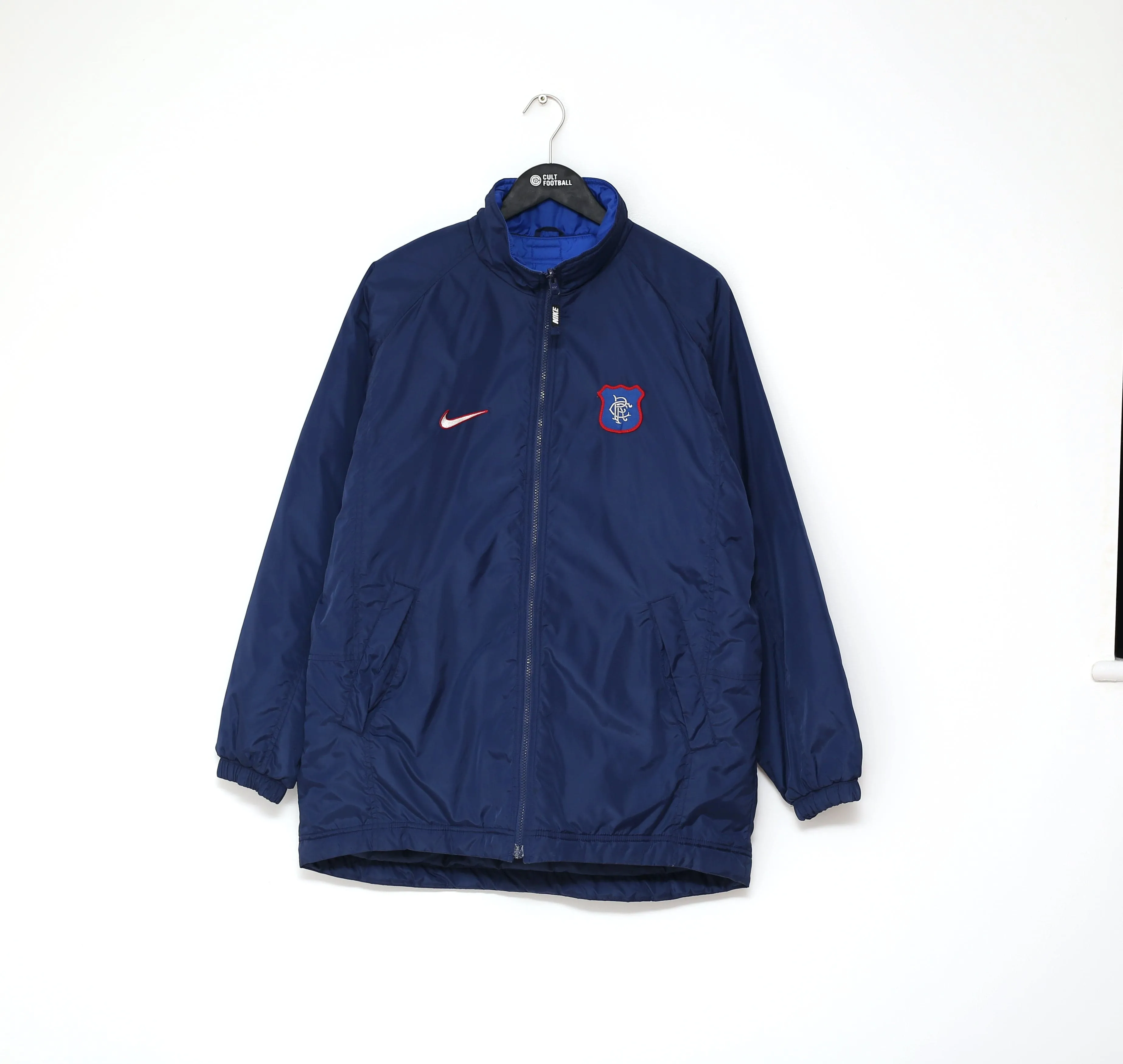 1997/99 RANGERS Vintage Nike Football Bench Coat Jacket (M) Gascoigne Negri Era