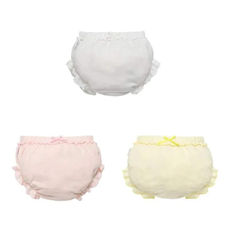 3 Piece/Lot Baby 100%Cotton Panties Kids Girl Infant Newborn Fashion Solid Bow Striped Dots Underpants For Children Soft Briefs