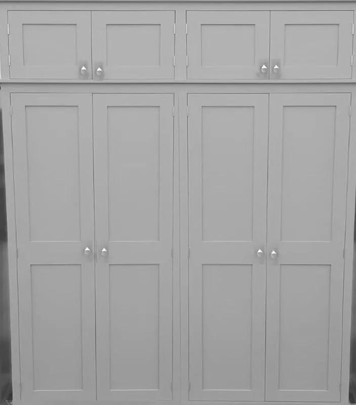 **4 Door Hall/Larder Storage Cupboard for kitchen items, toys etc with Shelves WITH or WITH-OUT Top Box Storage (35 cm deep) OPTION 3