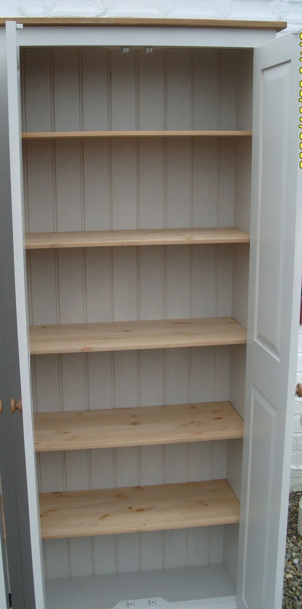 **4 Door Hall/Larder Storage Cupboard for kitchen items, toys etc with Shelves WITH or WITH-OUT Top Box Storage (35 cm deep) OPTION 3