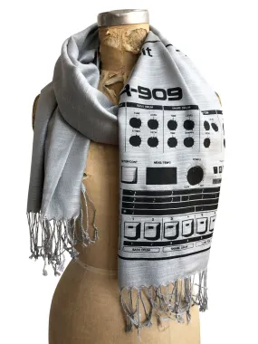 909 Drum Sequencer Scarf, Detroit DR-909 Linen-Weave Pashmina