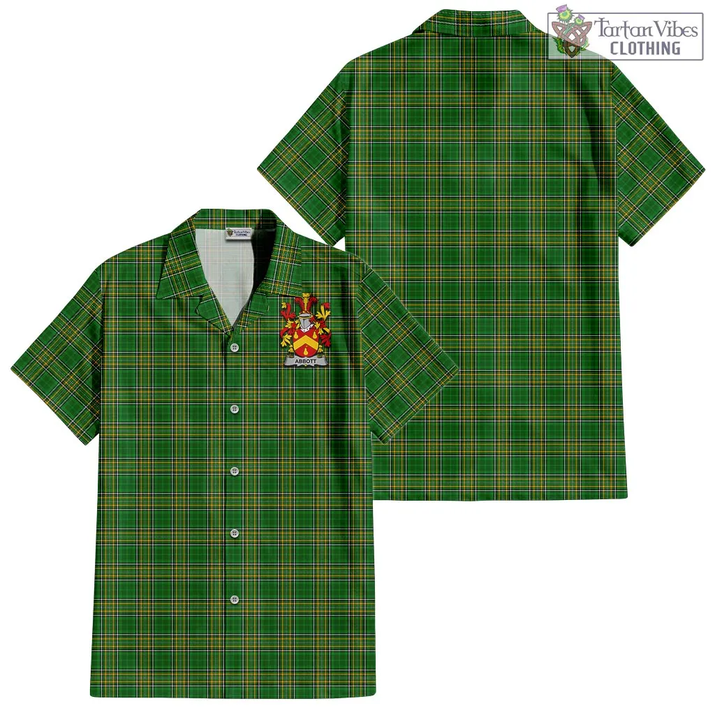 Abbott Irish Clan Tartan Short Sleeve Button Up with Coat of Arms