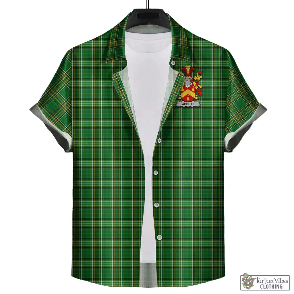 Abbott Irish Clan Tartan Short Sleeve Button Up with Coat of Arms