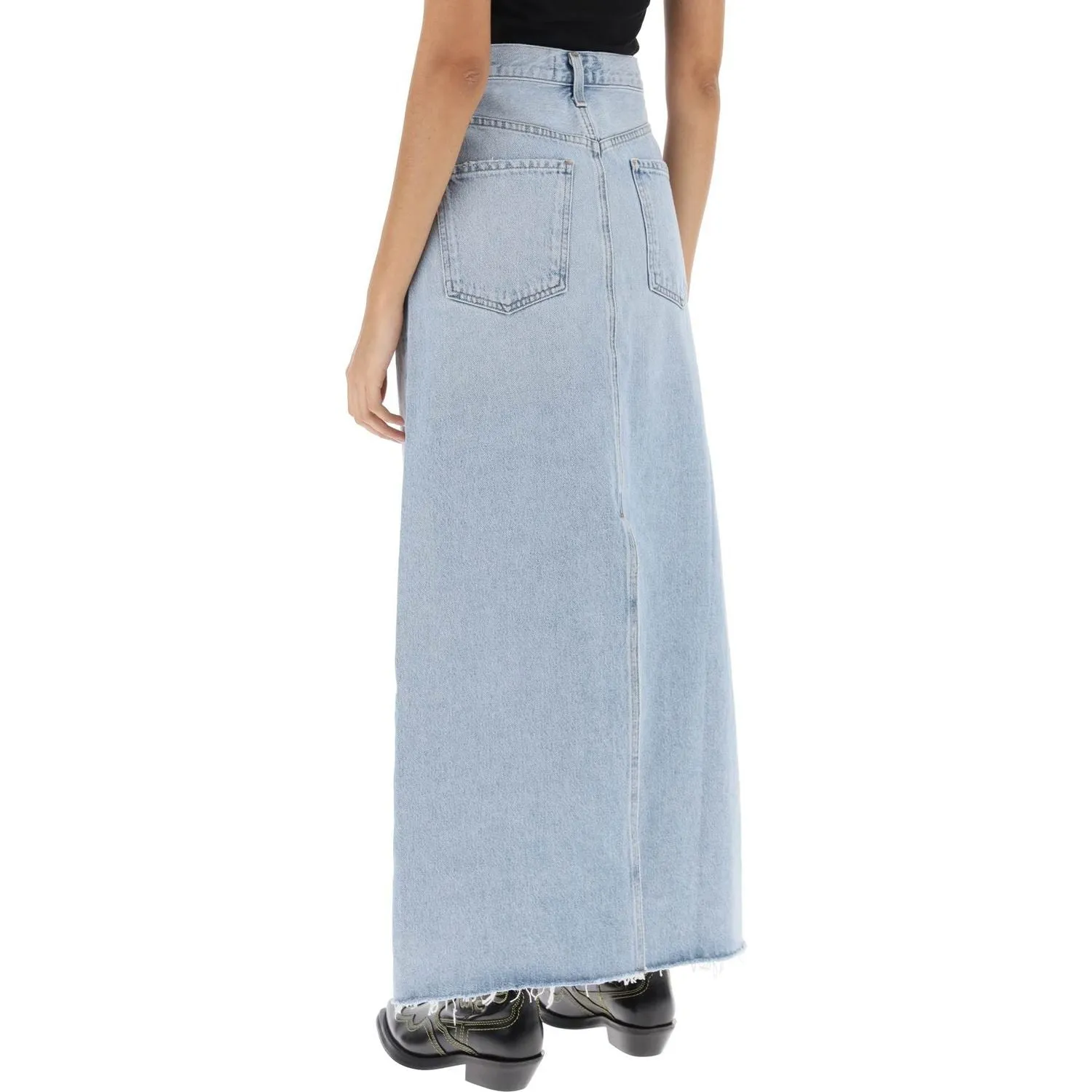 Agolde hilla maxi skirt in denim