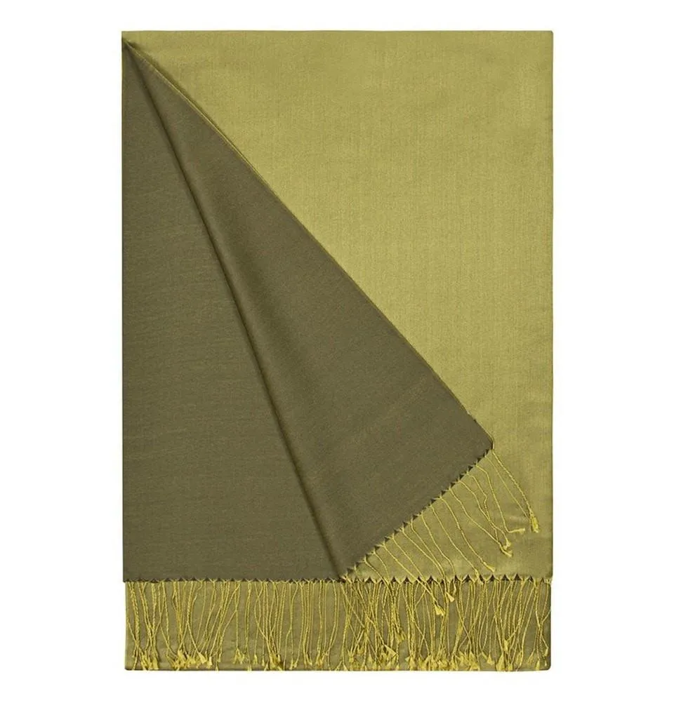 Aker Double-Sided Silk Hijab Shawl #057 Olive Green