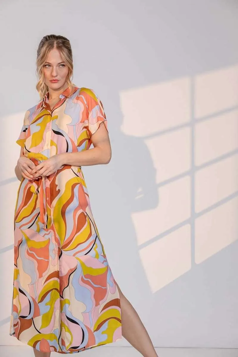 Alba Amalfi Full Maxi Dress in Terra (Multi) DR213 by &Co Woman  - OUTLET SALE