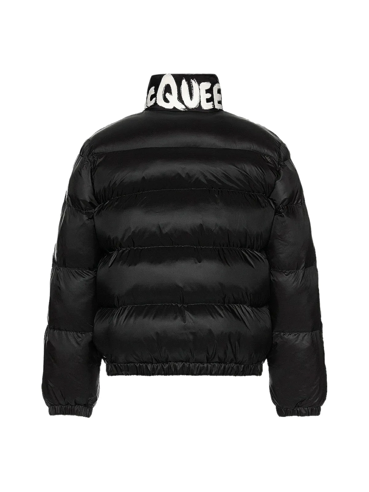 Alexander McQueen Graffiti Logo Collar Puffer Jacket