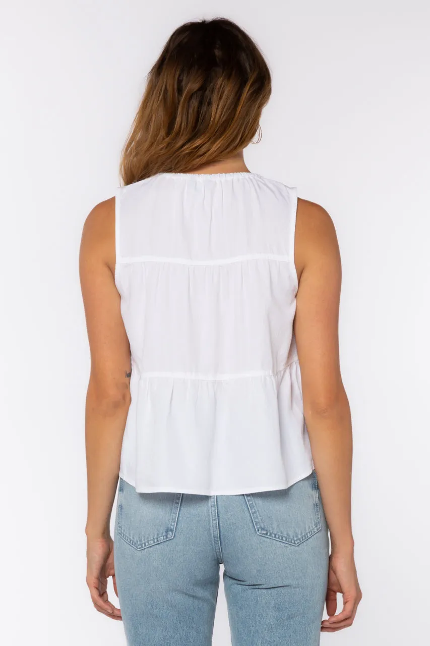 Alice Sleeveless Top - White