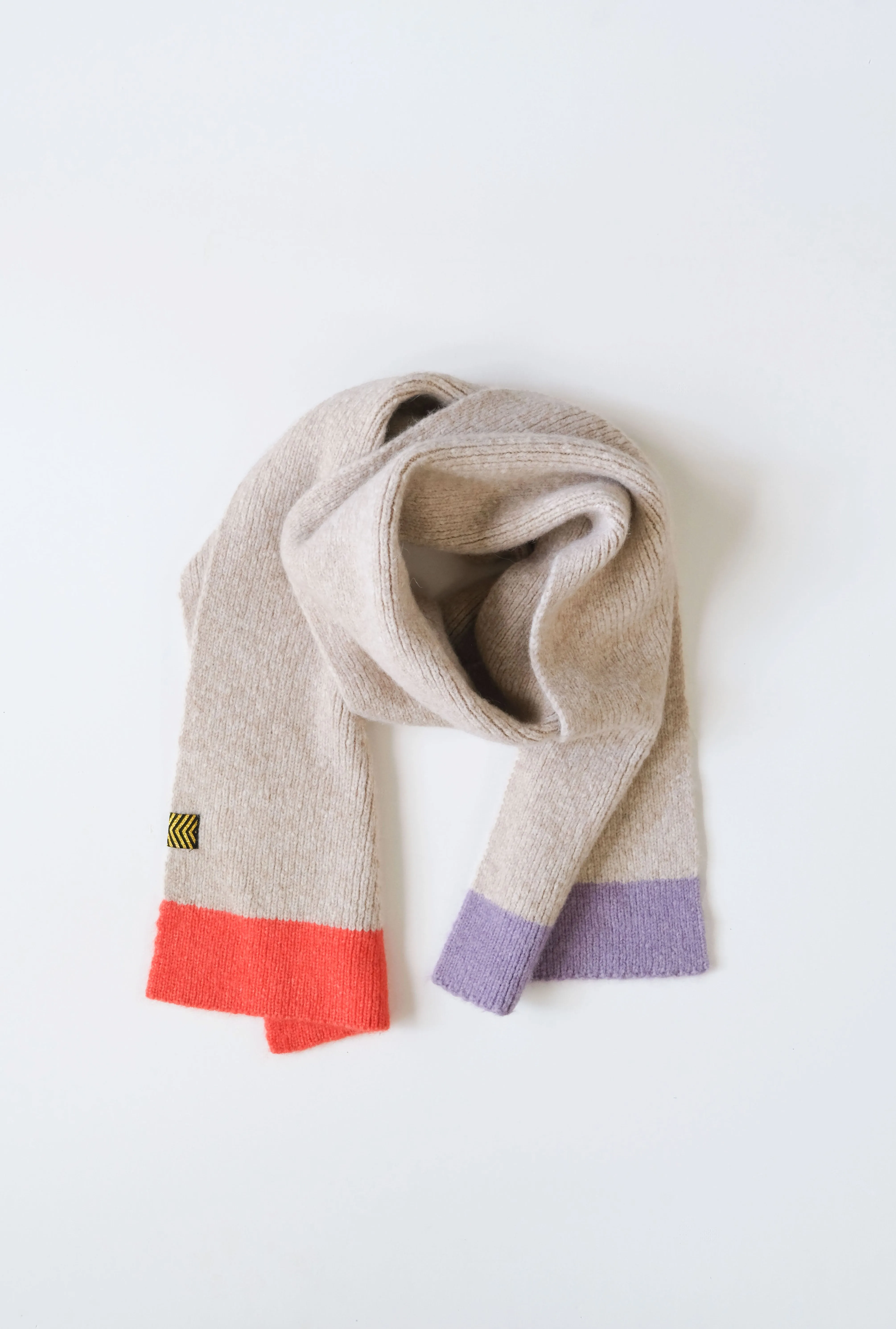 Alpaca Wool Scarf "Trio Colore" - Cream