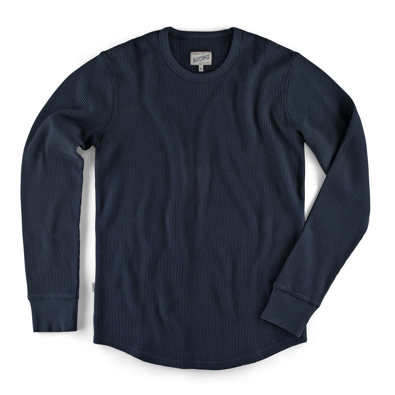 &SONS Base Waffle Crew Neck Navy