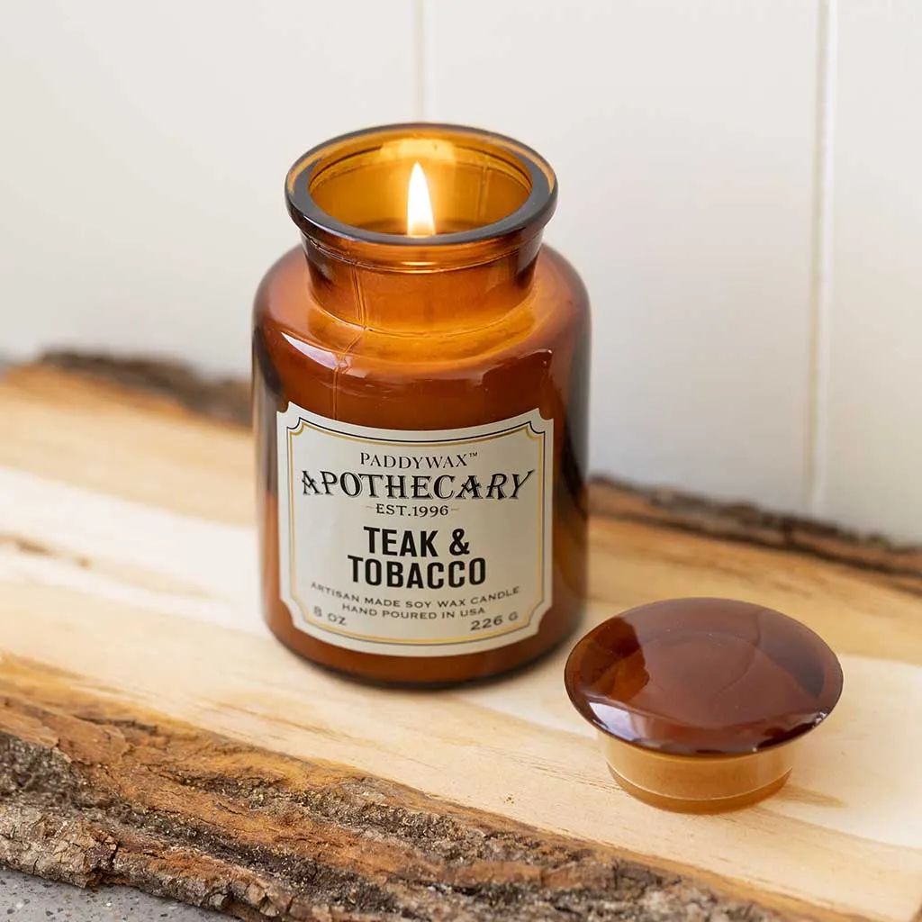 Apothecary Glass Candle | Teak & Tobacco