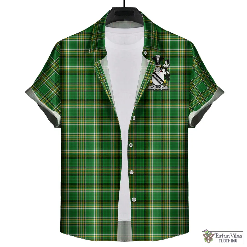 Ashborne Irish Clan Tartan Short Sleeve Button Up with Coat of Arms