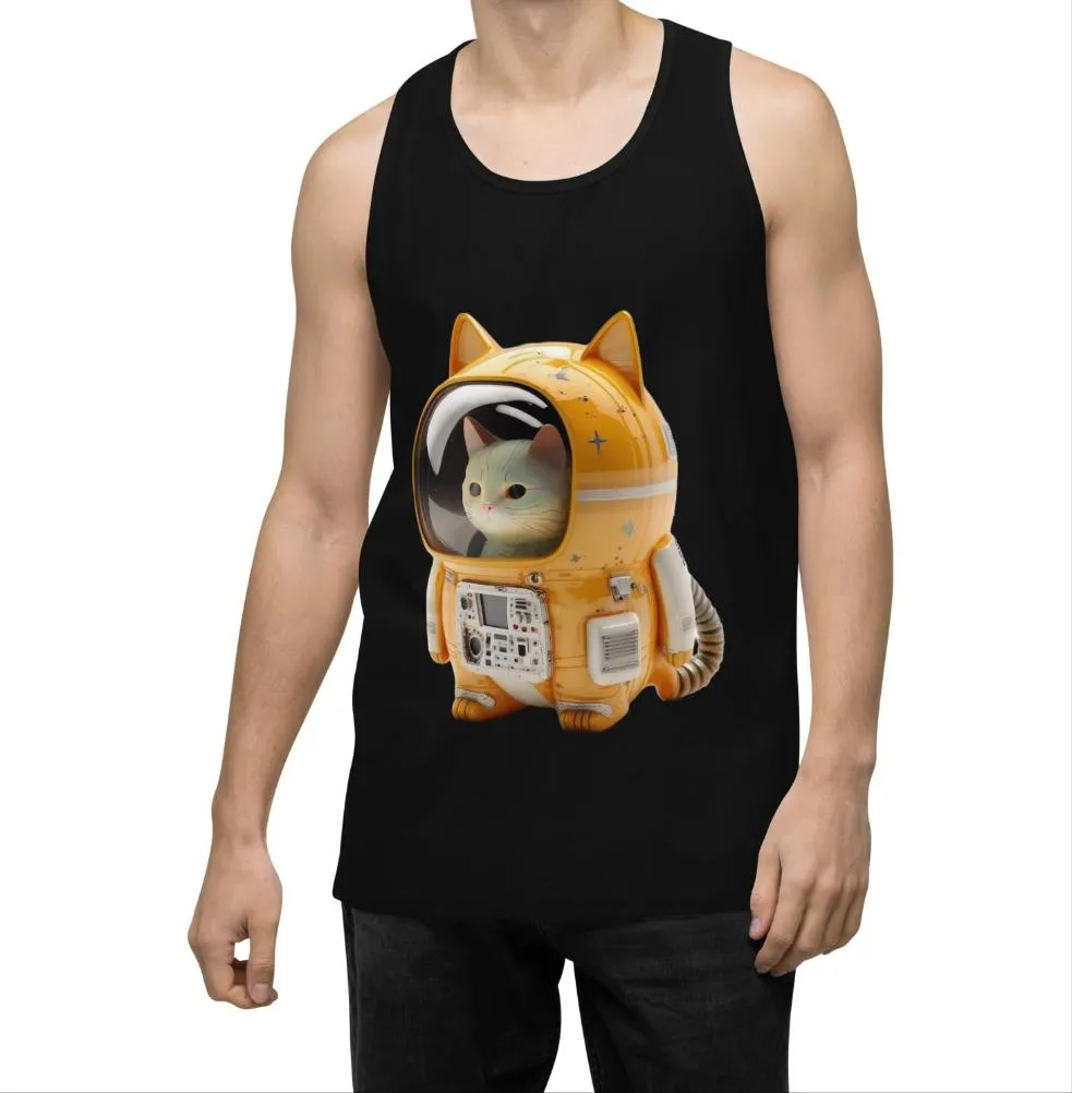 Astronaut Space Kitty Cat Men’s premium tank top shirt