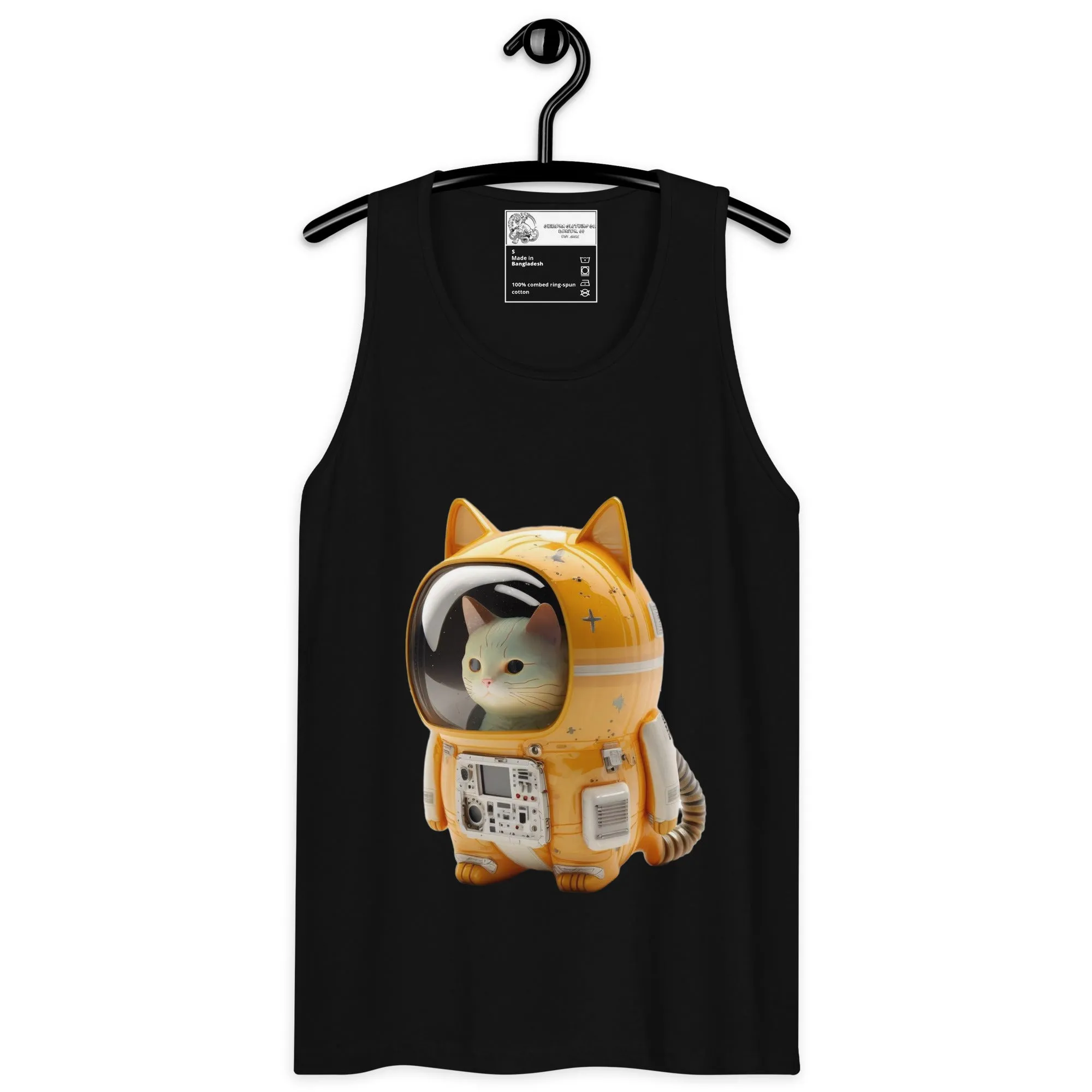 Astronaut Space Kitty Cat Men’s premium tank top shirt