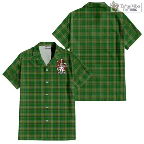 Barran Irish Clan Tartan Short Sleeve Button Up with Coat of Arms