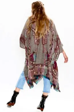 Beaded Rose and Earl Gray Poncho