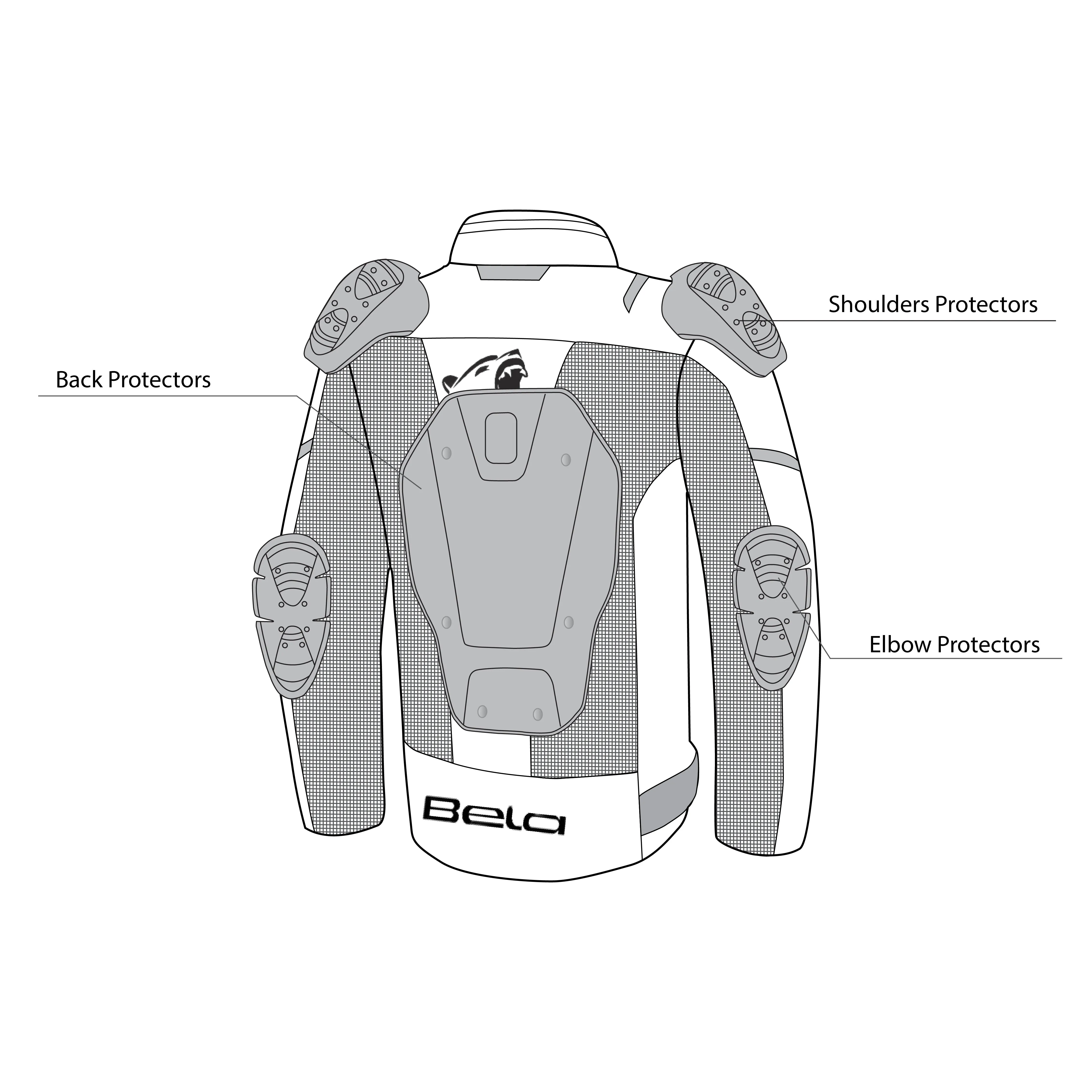 BELA Mesh Pro Man Textile Summer Motorcycle Jacket Grey Ice