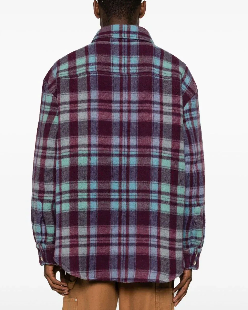 Berry Check Felt Shacket