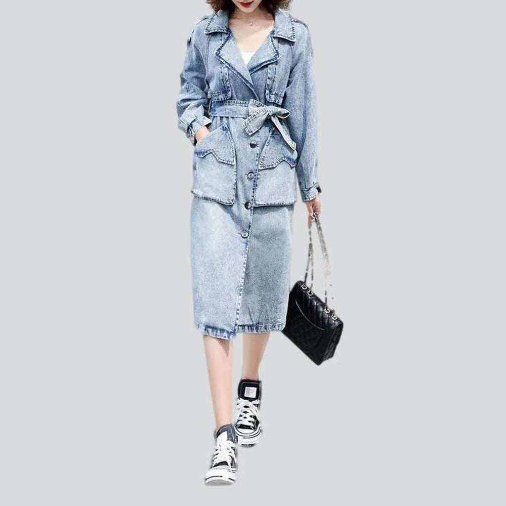 Big side pockets denim coat