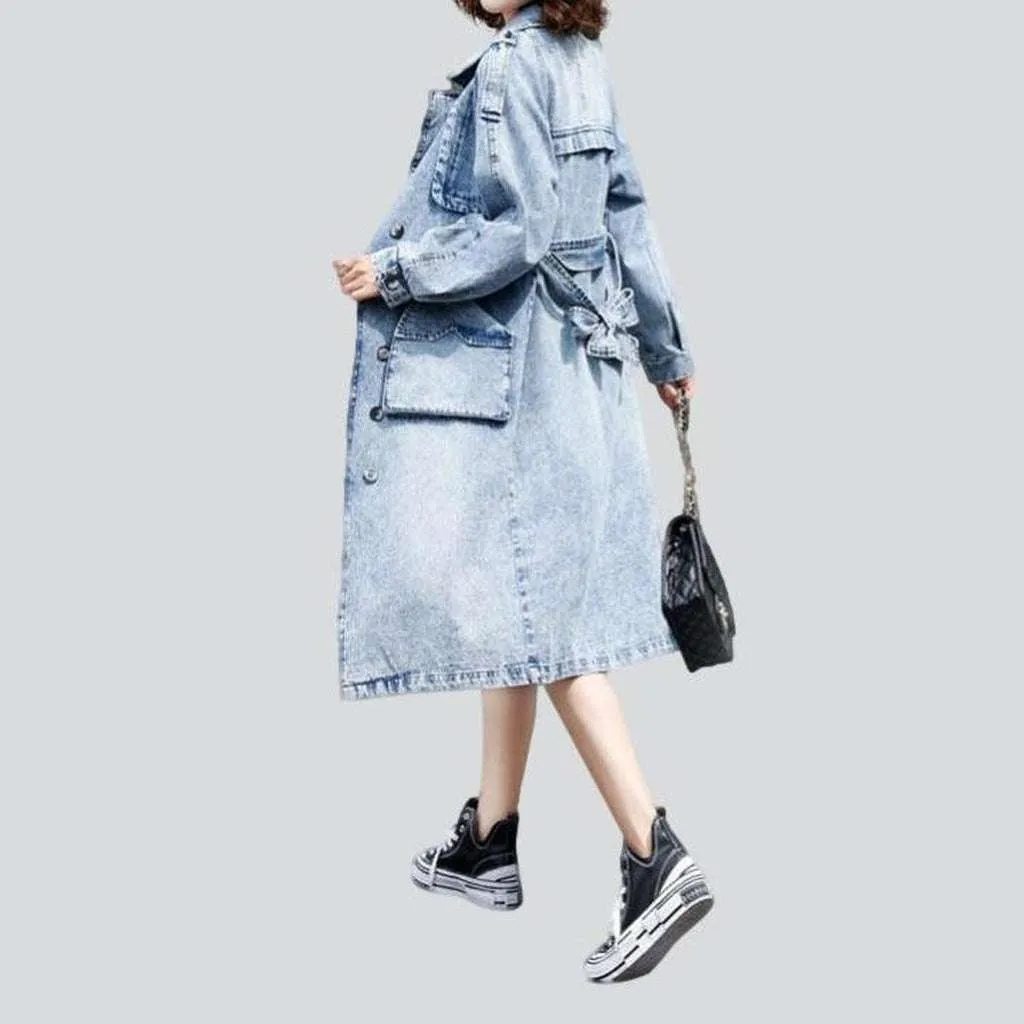 Big side pockets denim coat