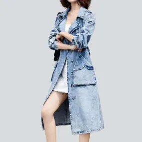 Big side pockets denim coat