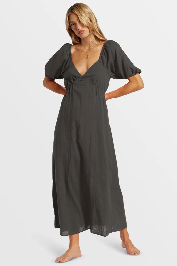 BILLABONG Love Fade Puff Sleeve Midi Dress - More Colors Available