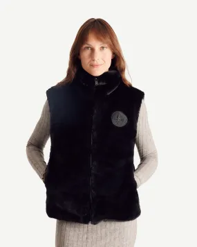 Black Daria Grand Froid reversible sleeveless puffer jacket