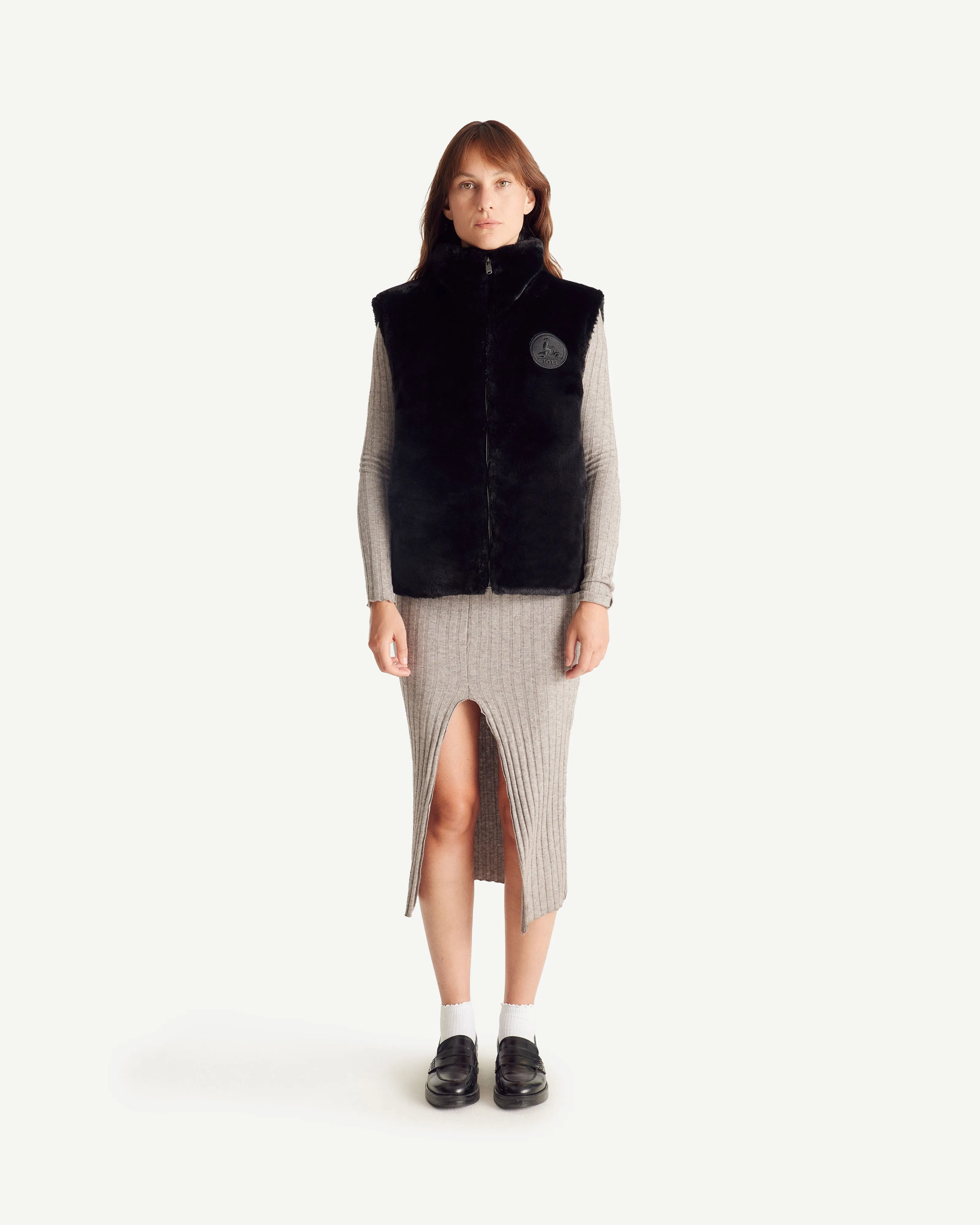 Black Daria Grand Froid reversible sleeveless puffer jacket