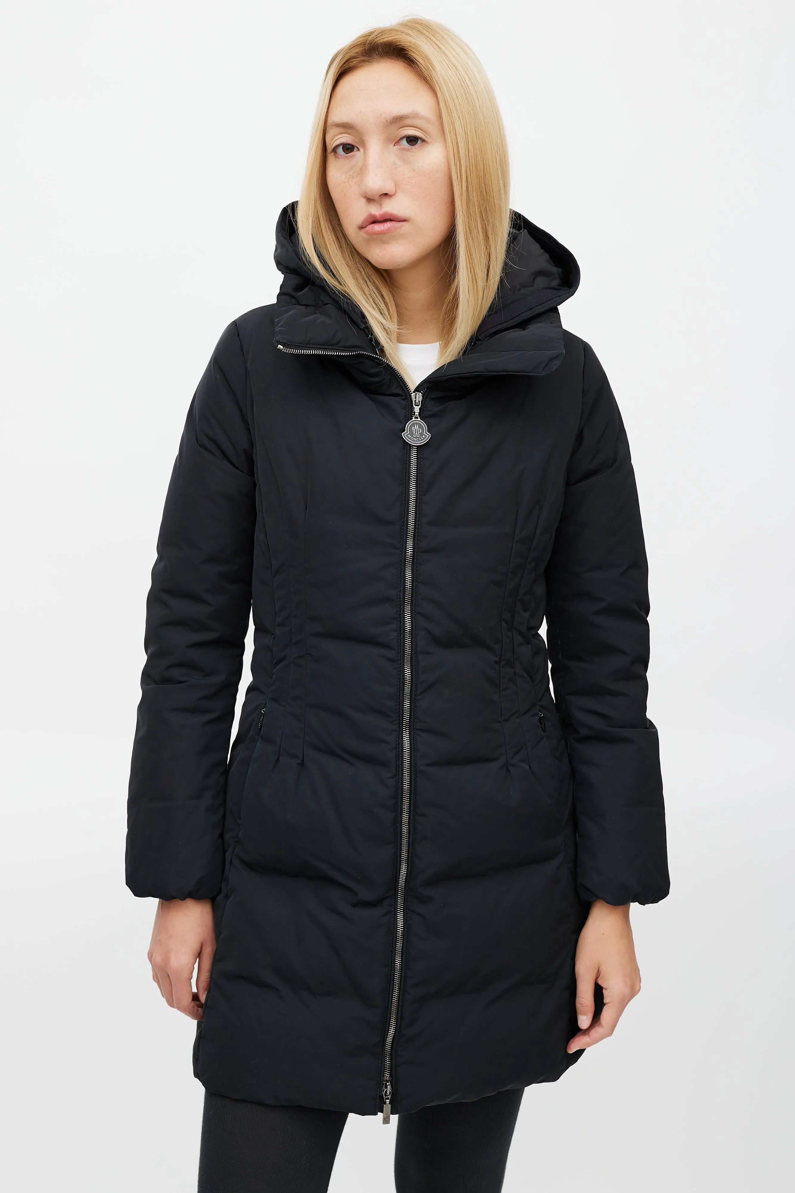 Black Renne Down Hooded Coat