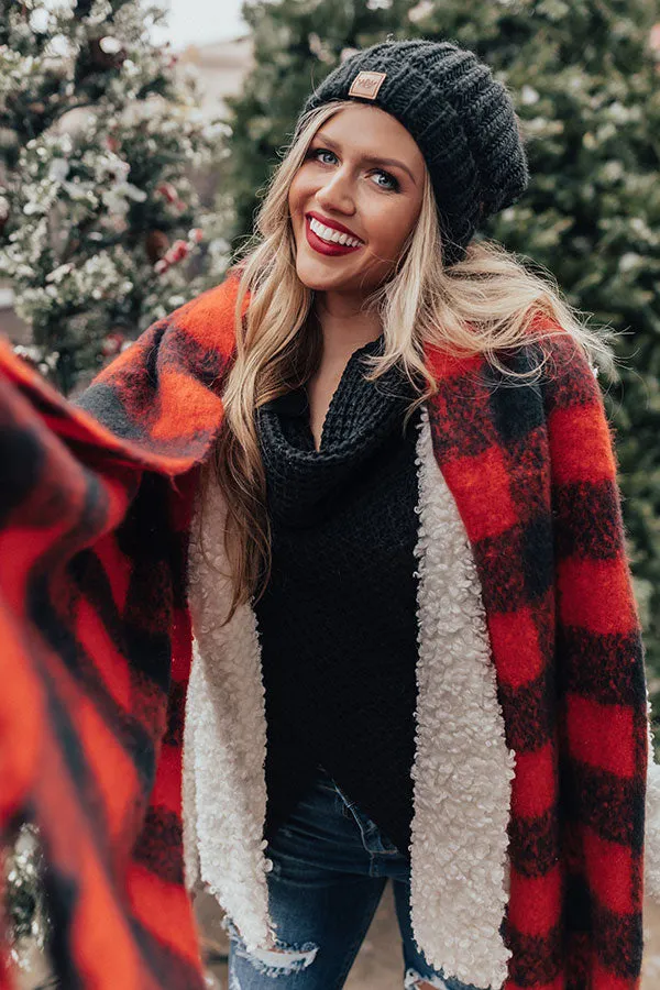 Bliss By The Fire Plaid Scarf In Red