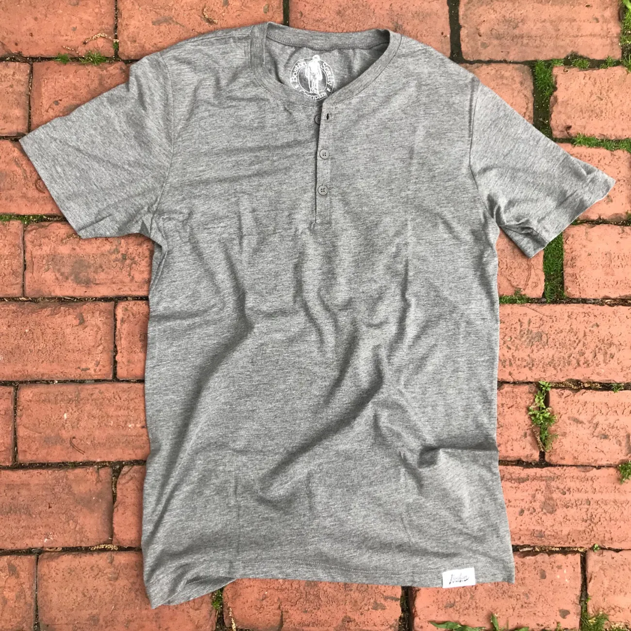 Boston Scally The Short Sleeve Henley - Vintage Grey