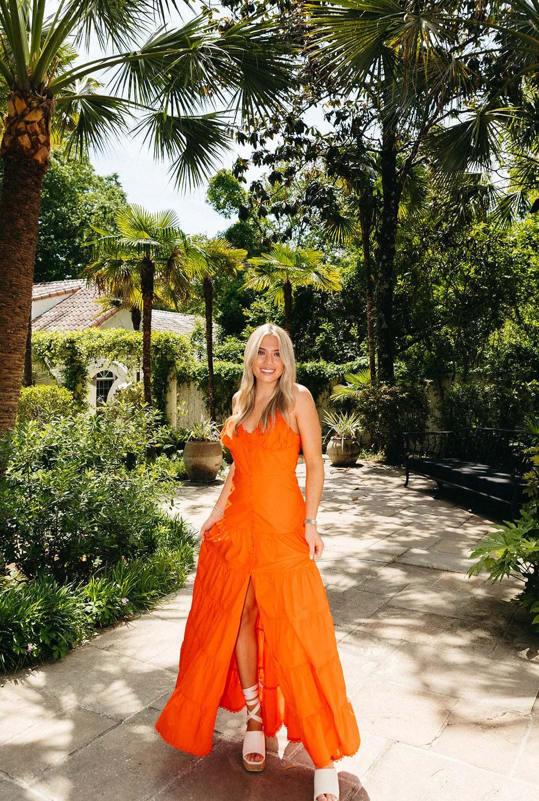 Bree Maxi Dress - Red Orange