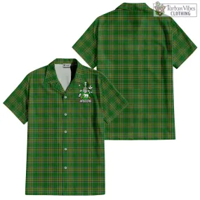 Butcher Irish Clan Tartan Short Sleeve Button Up with Coat of Arms