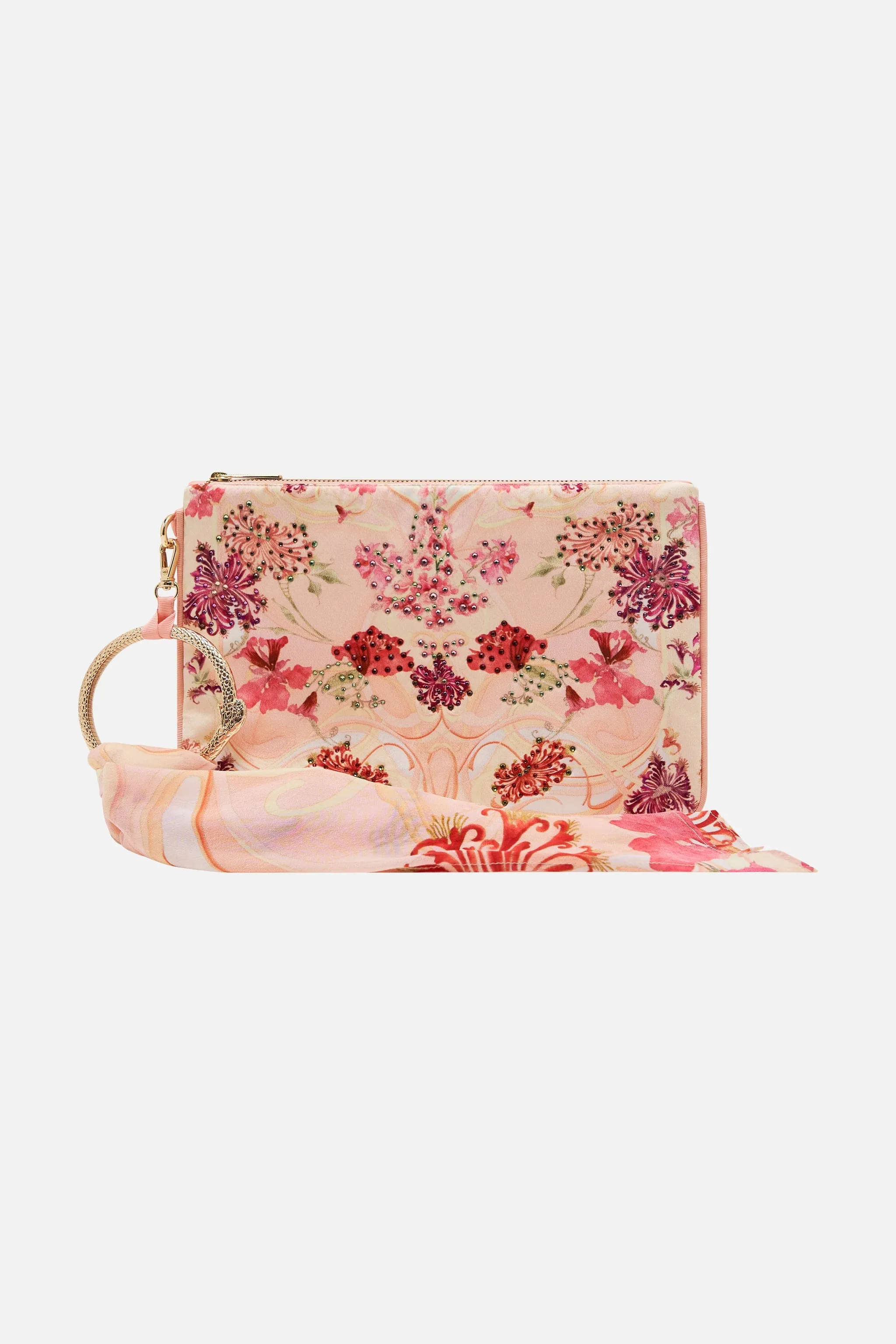 CAMILLA | Blossoms And Brushstrokes Ring Scarf Clutch