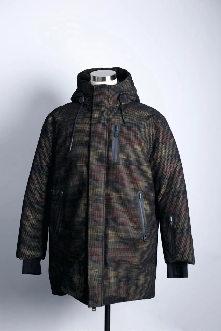 Camo Print Puffer Jacket