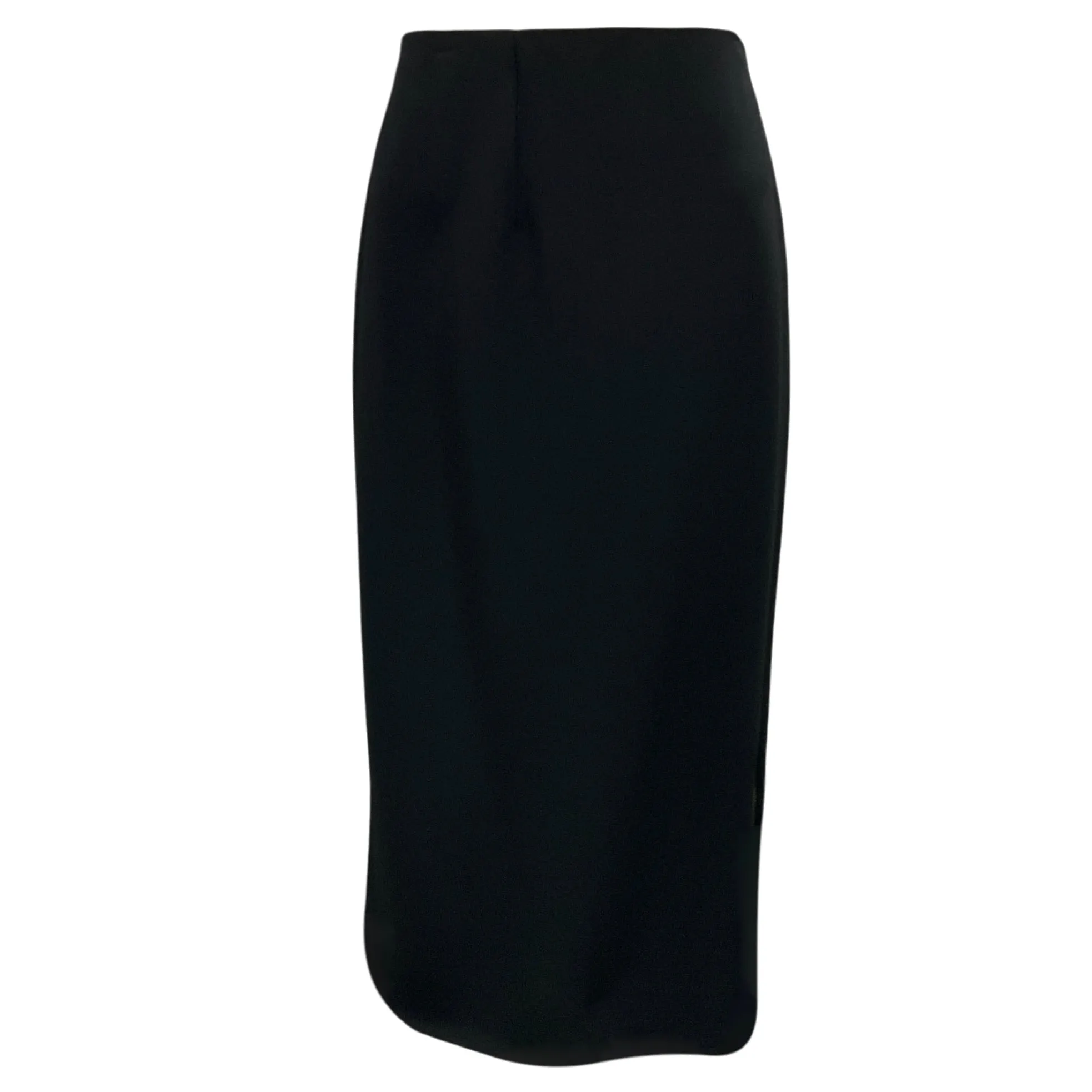 Carolina Herrera Black / Gold Zipper Detail Crepe Midi Skirt