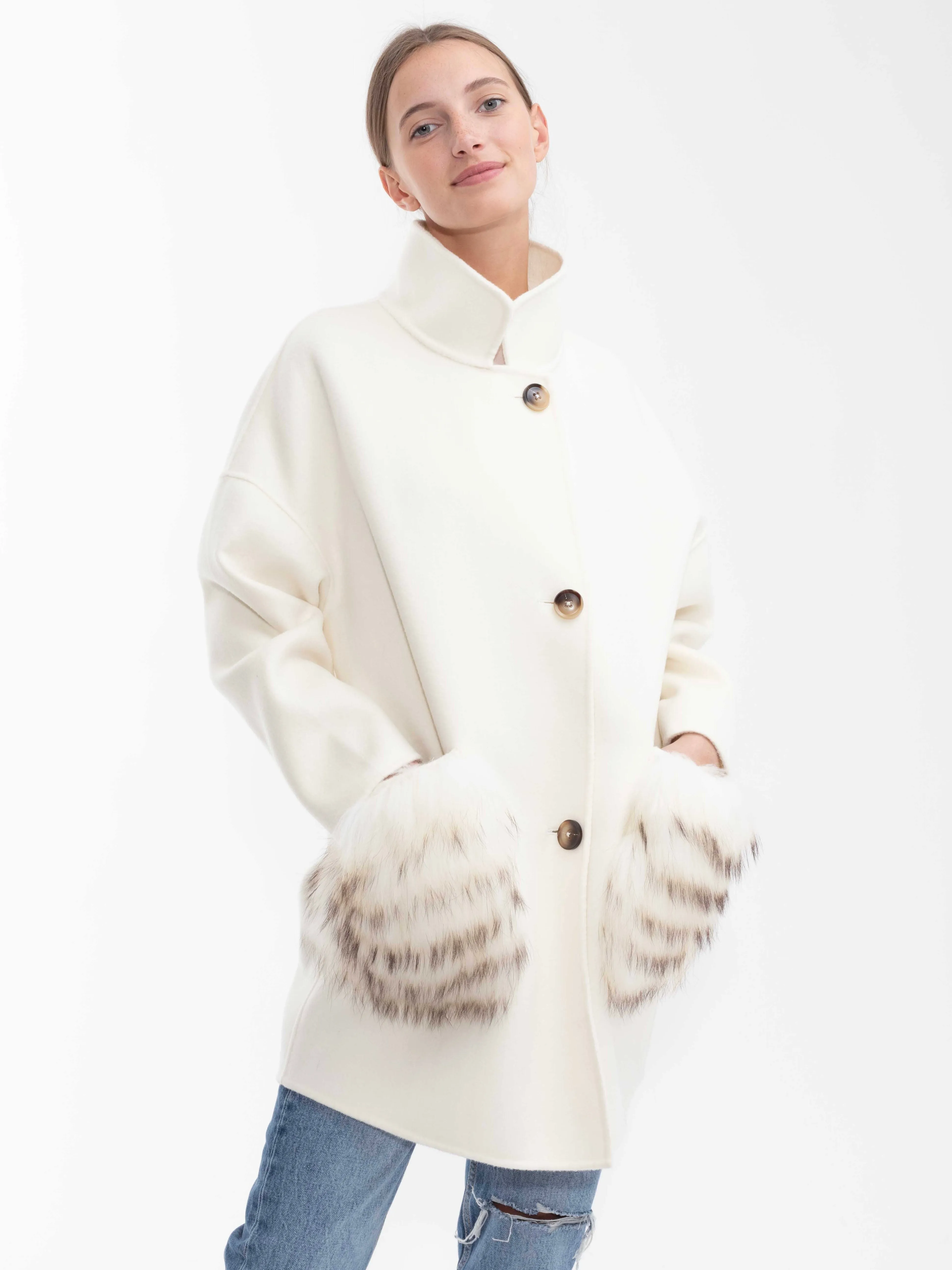 Chelsea Cashmere Coat Ivory