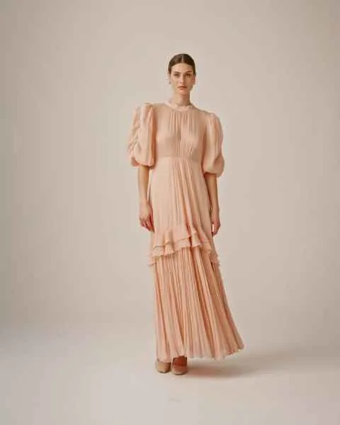 CHIFFON TIEBACK GOWN