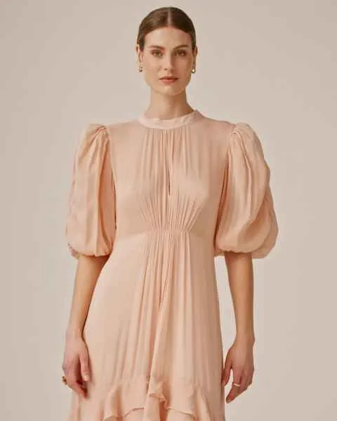 CHIFFON TIEBACK GOWN