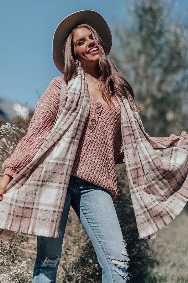 Chill Weekend Chenille Sweater In Blush