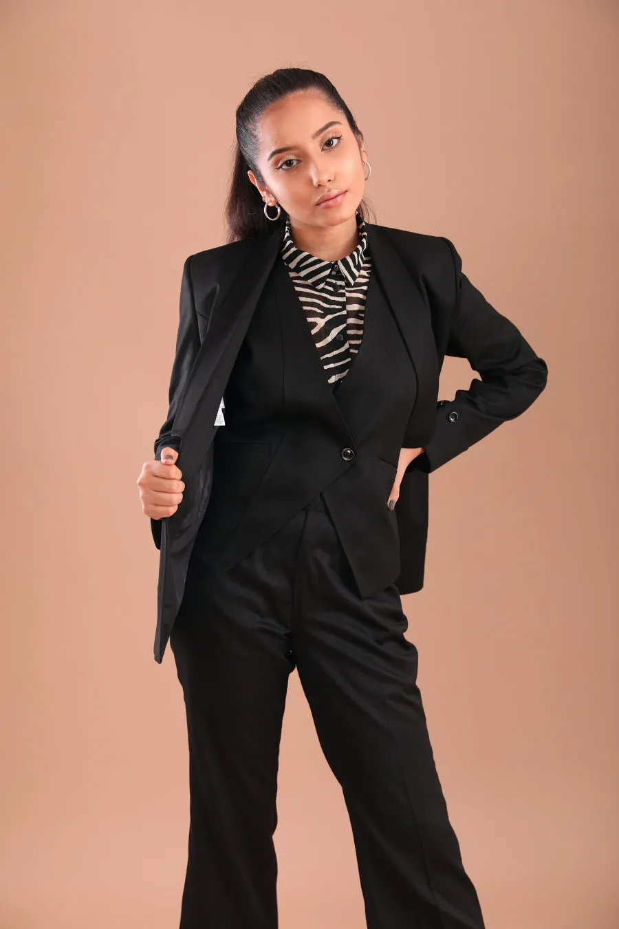 Classic Black Women's Office Three Piece Suit