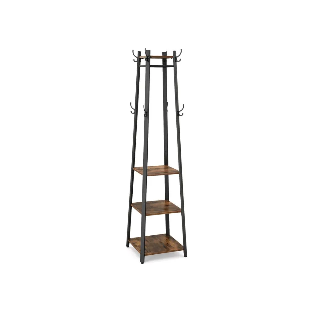 Coat Rack with 3 Shelves