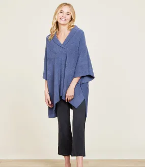 CozyChic® Shawl Collar Poncho - Tidewater