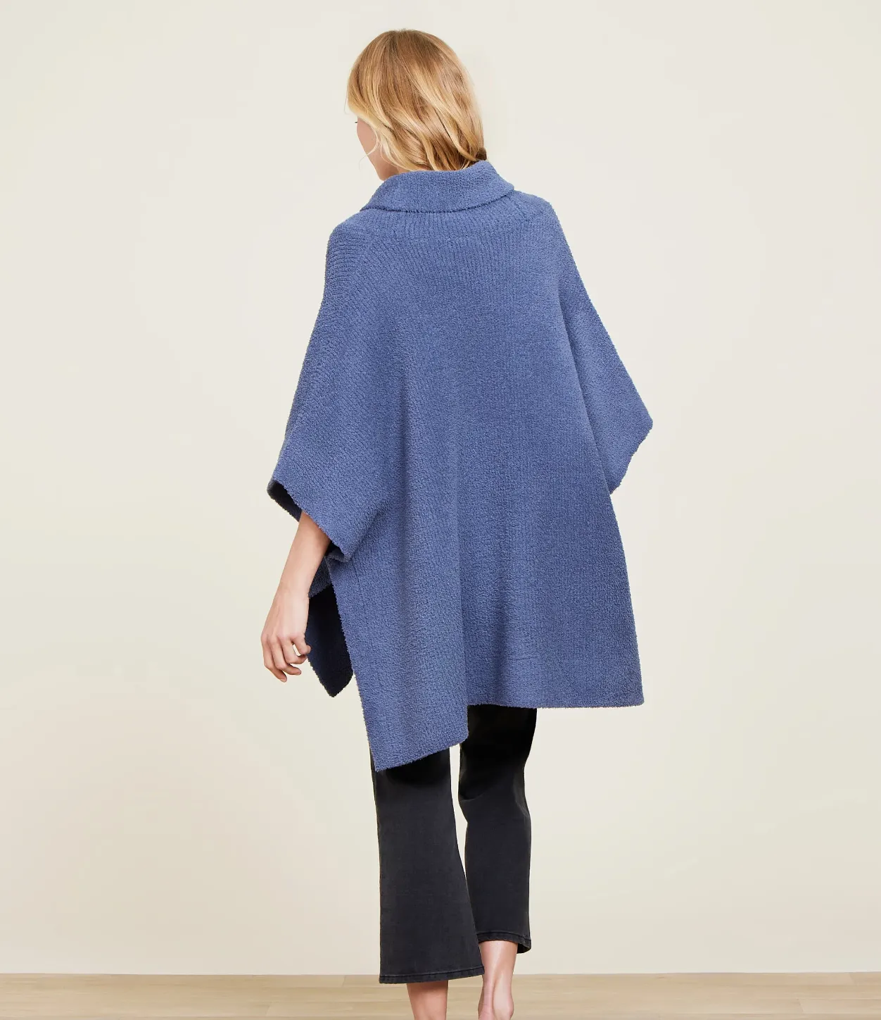 CozyChic® Shawl Collar Poncho - Tidewater