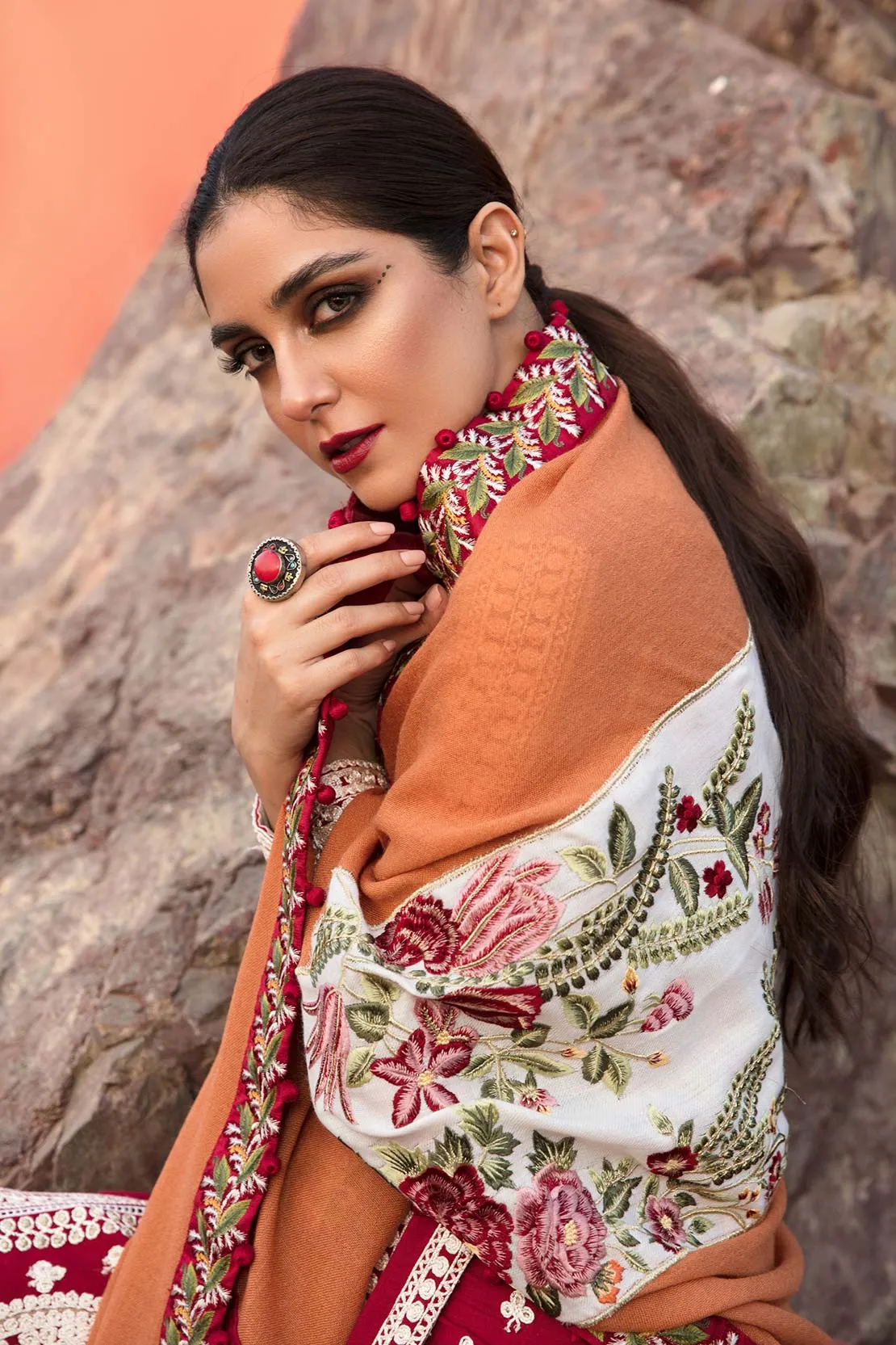 Crimson X Saira Shakira Winter Collection 2020 – Marori Separates - Scarlet