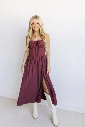 Dancing In The Desert Midi Dress - Rust