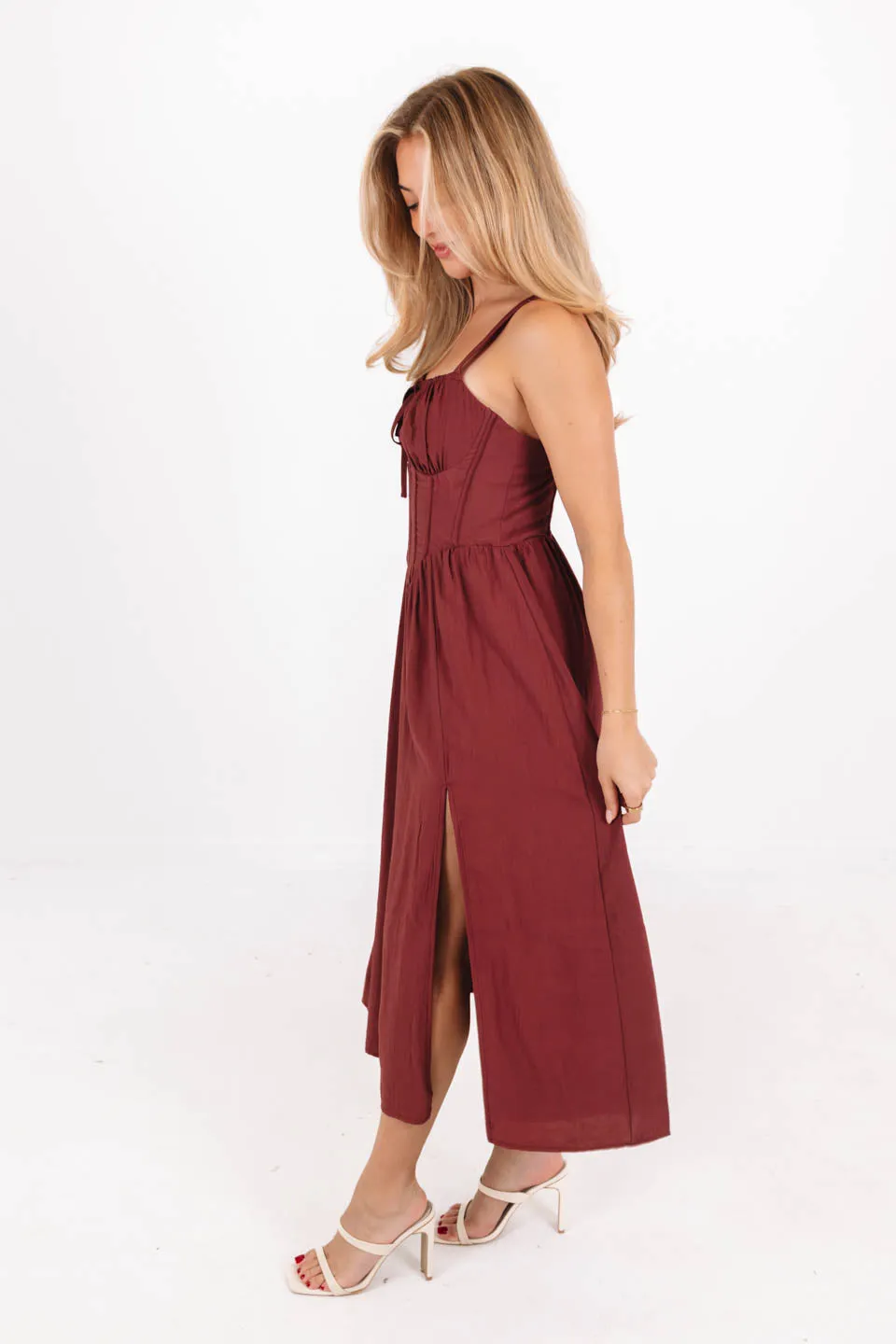 Dancing In The Desert Midi Dress - Rust