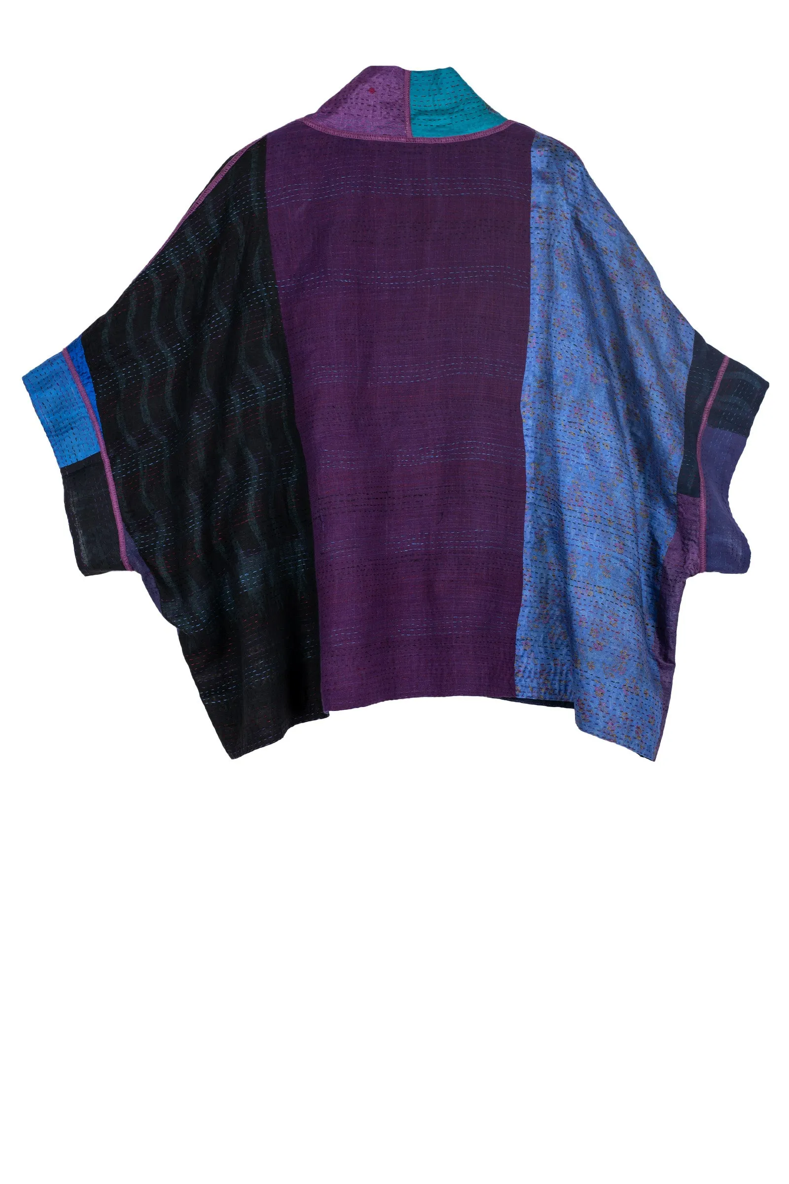 DESSERT WAVES KANTHA MINI PONCHO