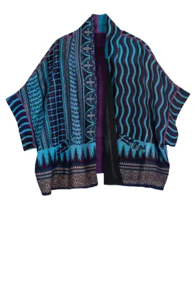 DESSERT WAVES KANTHA MINI PONCHO