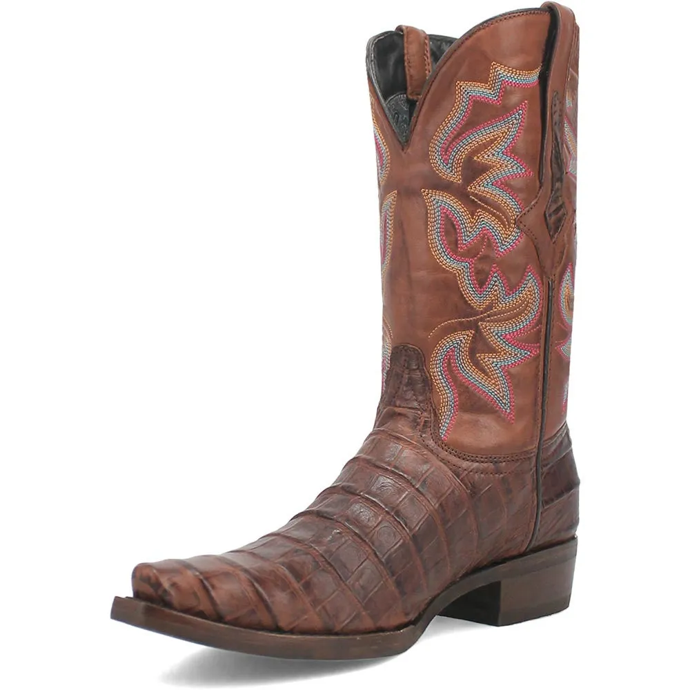 Dingo's Brown Gator Print Snip Toe Cowboy Boot